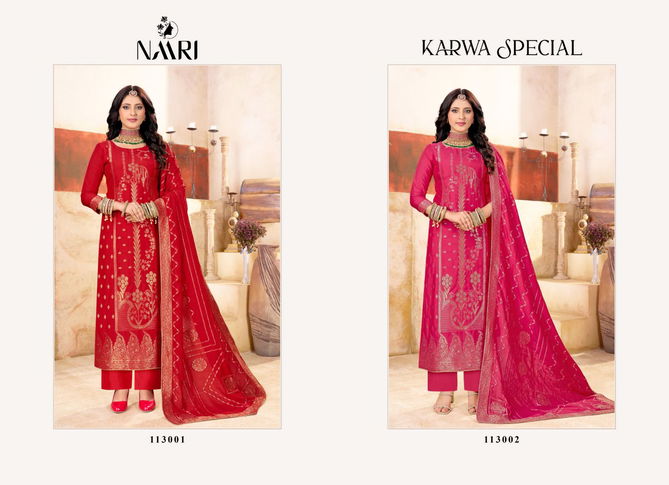 Karwa Special By Naari Muslin Designer Salwar Kameez Wholesale Price In Surat
